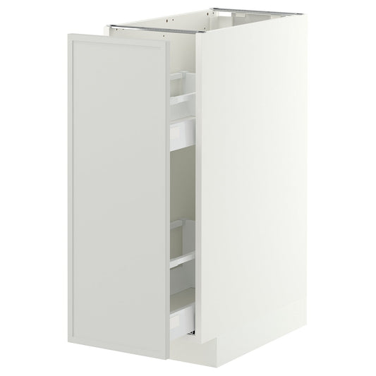 METOD / MAXIMERA base cabinet/pull-out int fittings, white/Aspudden light grey, 30x60 cm