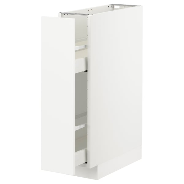 METOD / MAXIMERA - METOD / MAXIMERA Base cabinet/pull-out int fittings, white/Axstad matt white, 20x60 cm