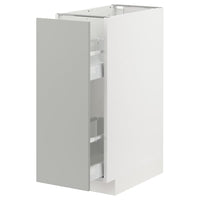 METOD / MAXIMERA base cabinet/pull-out int fittings, white/Havstorp light grey, 30x60 cm