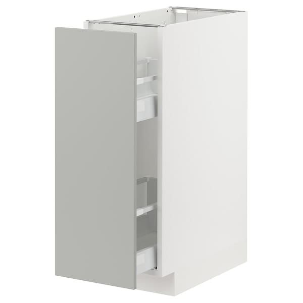 METOD / MAXIMERA - METOD / MAXIMERA Base cabinet/pull-out int fittings, white/Havstorp light grey, 30x60 cm