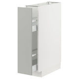 METOD / MAXIMERA base cabinet/pull-out int fittings, white/Havstorp light grey, 20x60 cm