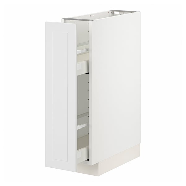 METOD / MAXIMERA - METOD / MAXIMERA Base cabinet/pull-out int fittings, white/Stensund white, 20x60 cm