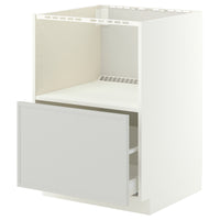 METOD / MAXIMERA base cabinet f built-in appliances, white/Aspudden light grey, 60x60 cm