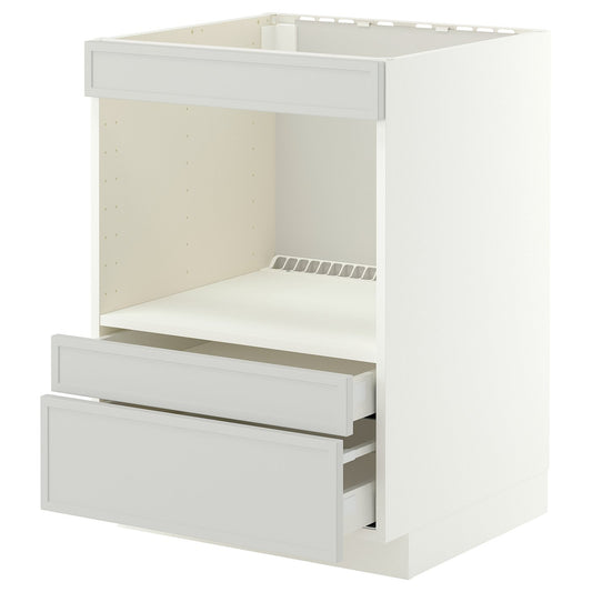 METOD / MAXIMERA base cabinet f built-in appliances, white/Aspudden light grey, 60x60 cm