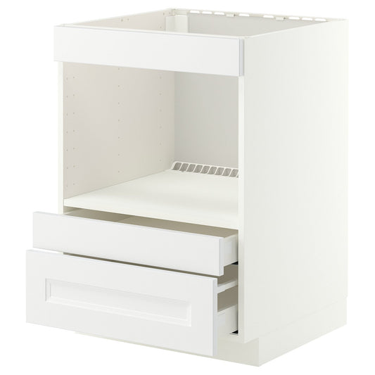 METOD / MAXIMERA base cabinet f built-in appliances, white/Axstad matt white, 60x60 cm