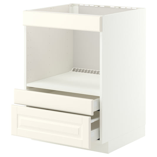 METOD / MAXIMERA base cabinet f built-in appliances, white/Bodbyn off-white, 60x60 cm
