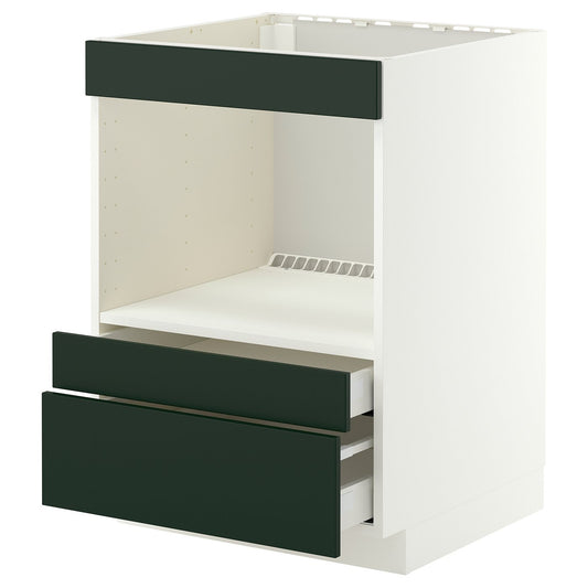 METOD / MAXIMERA base cabinet f built-in appliances, white/Havstorp deep green, 60x60 cm