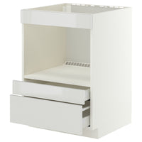 METOD / MAXIMERA base cabinet f built-in appliances, white/Ringhult light grey, 60x60 cm