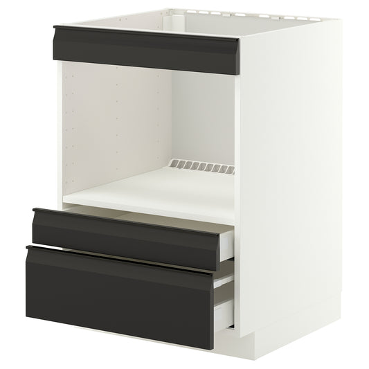 METOD / MAXIMERA base cabinet f built-in appliances, white/Upplöv matt anthracite, 60x60 cm