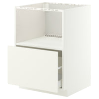 METOD / MAXIMERA base cabinet f built-in appliances, white/Vallstena white, 60x60 cm