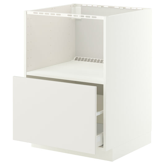 METOD / MAXIMERA base cabinet f built-in appliances, white/Veddinge white, 60x60 cm