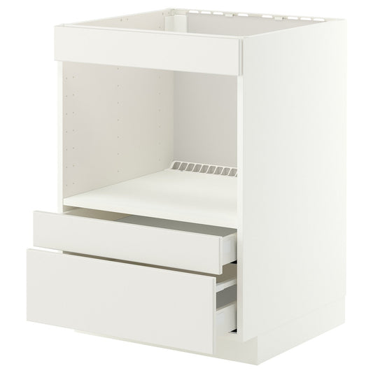 METOD / MAXIMERA base cabinet f built-in appliances, white/Veddinge white, 60x60 cm