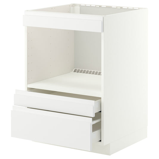 METOD / MAXIMERA base cabinet f built-in appliances, white/Voxtorp matt white, 60x60 cm