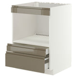 METOD / MAXIMERA base cabinet f built-in appliances, white/Voxtorp high-gloss dark grey-brown, 60x60 cm