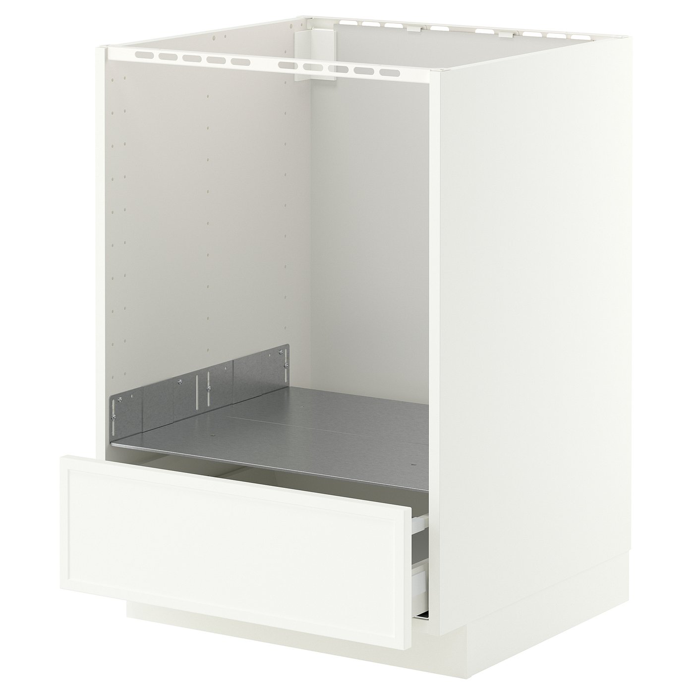 METOD / MAXIMERA base cabinet for oven with drawer, white/Aspudden matt white, 60x60 cm