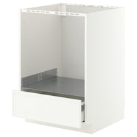 METOD / MAXIMERA base cabinet for oven with drawer, white/Aspudden matt white, 60x60 cm