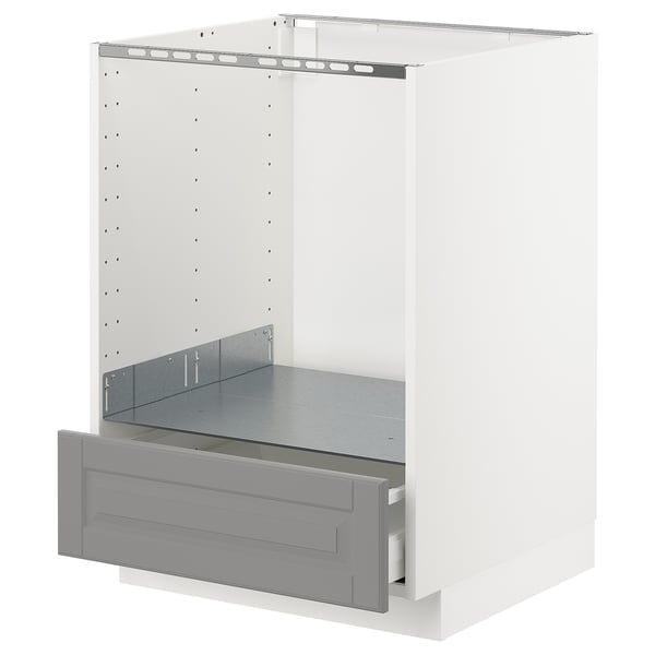 METOD / MAXIMERA base cabinet for oven with drawer, white/Bodbyn grey, 60x60 cm