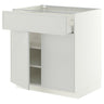 METOD / MAXIMERA base cabinet with drawer/2 doors, white/Aspudden light grey, 80x60 cm