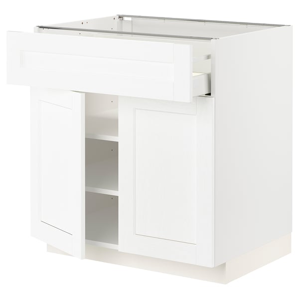 METOD / MAXIMERA base cabinet with drawer/2 doors, white Enköping/white wood effect, 80x60 cm