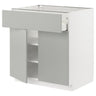 METOD / MAXIMERA base cabinet with drawer/2 doors, white/Havstorp light grey, 80x60 cm
