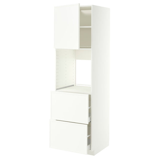 METOD / MAXIMERA hi cab f ov w dr/2 frnts/2 hi drwrs, white/Aspudden matt white, 60x60x200 cm