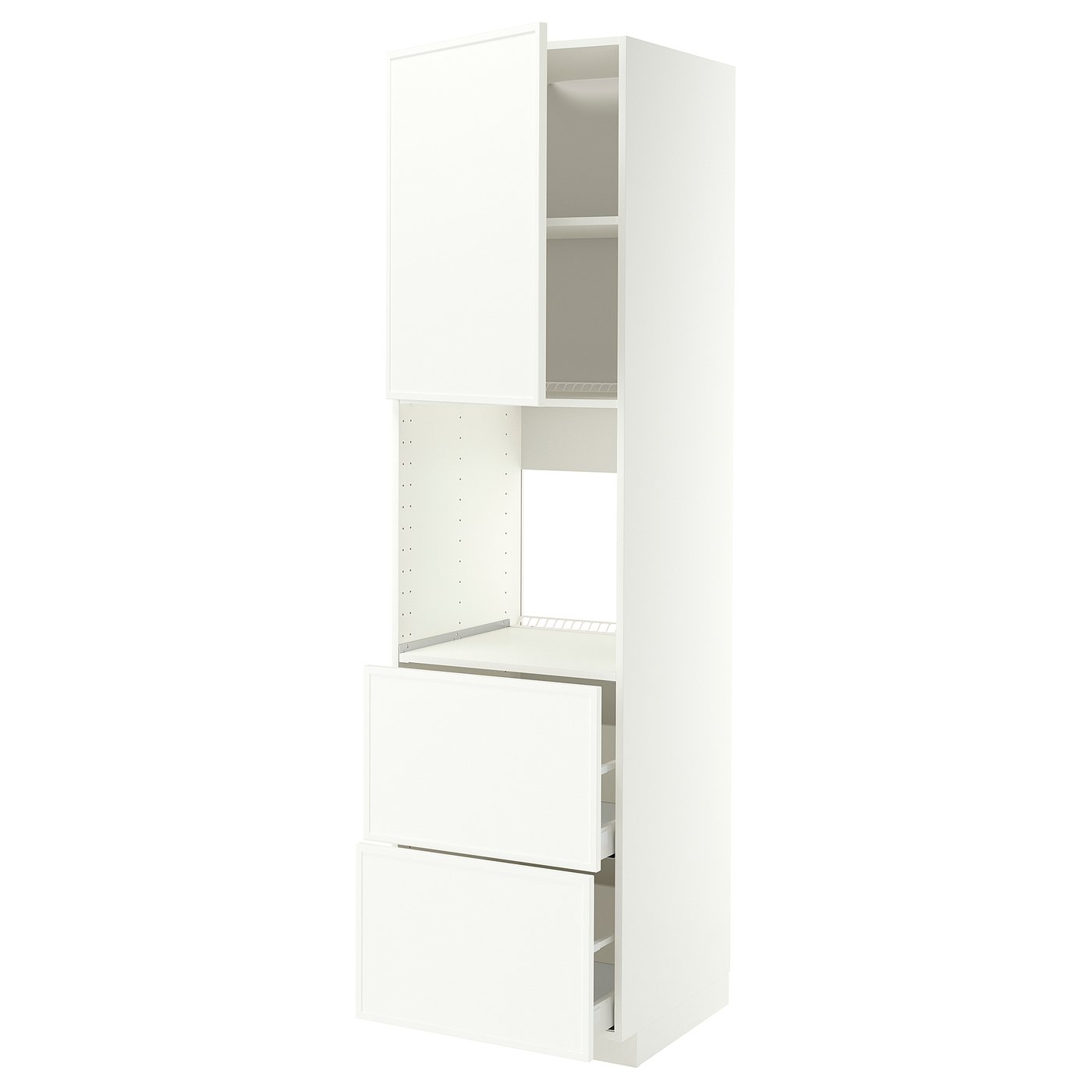 METOD / MAXIMERA hi cab f ov w dr/2 frnts/2 hi drwrs, white/Aspudden matt white, 60x60x220 cm