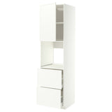 METOD / MAXIMERA hi cab f ov w dr/2 frnts/2 hi drwrs, white/Aspudden matt white, 60x60x220 cm