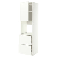 METOD / MAXIMERA hi cab f ov w dr/2 frnts/2 hi drwrs, white/Aspudden matt white, 60x60x220 cm