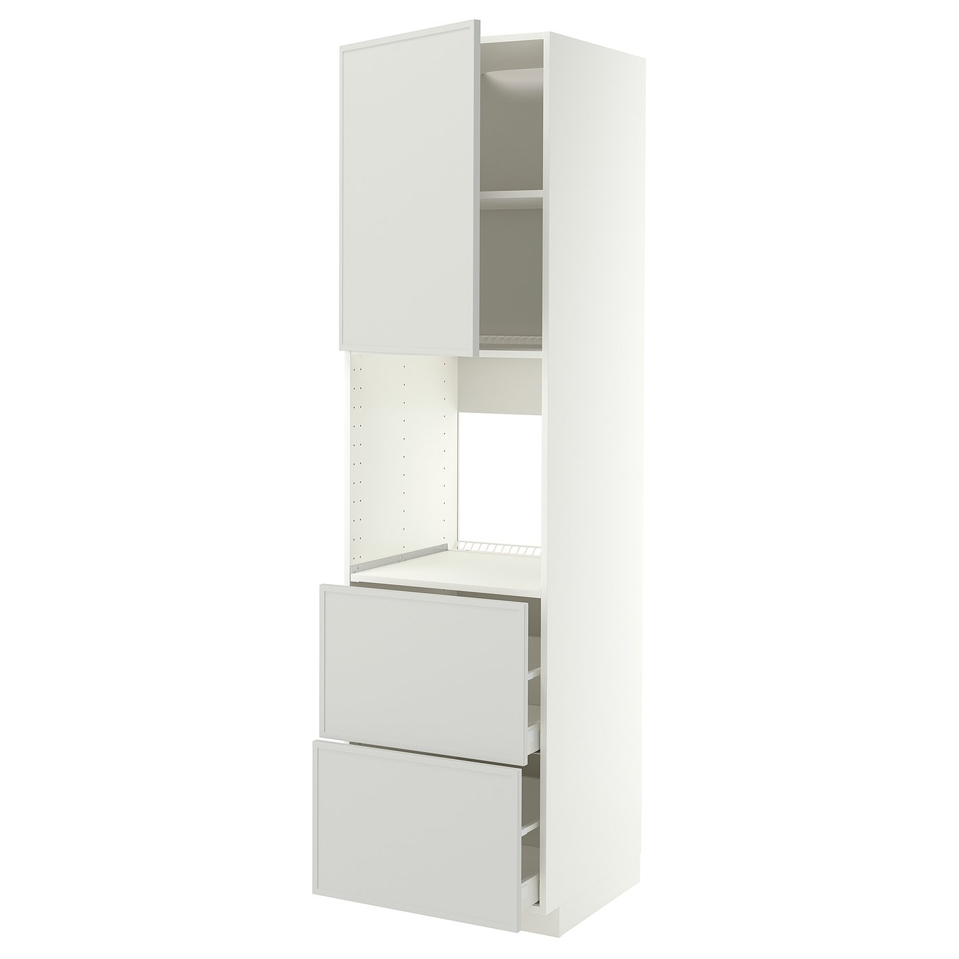 METOD / MAXIMERA hi cab f ov w dr/2 frnts/2 hi drwrs, white/Aspudden light grey, 60x60x220 cm