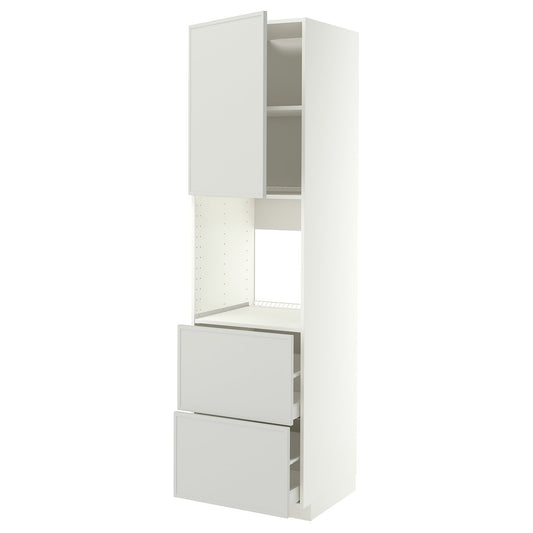 METOD / MAXIMERA hi cab f ov w dr/2 frnts/2 hi drwrs, white/Aspudden light grey, 60x60x220 cm