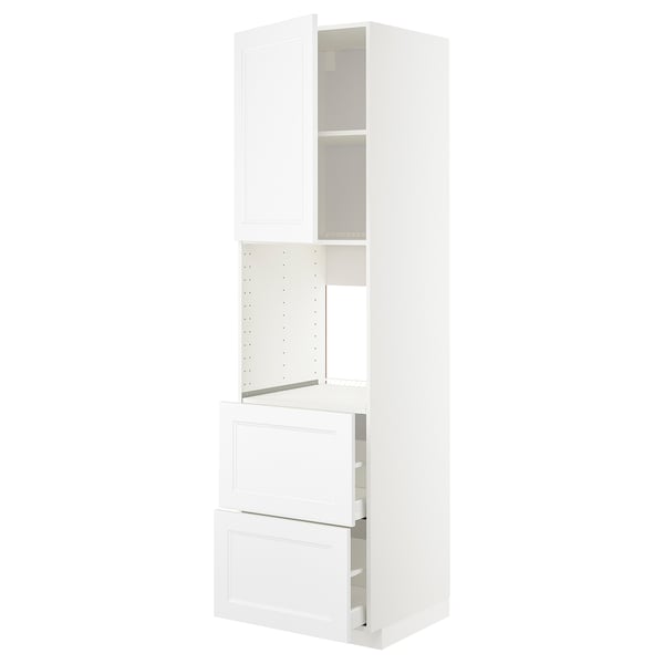 METOD / MAXIMERA hi cab f ov w dr/2 frnts/2 hi drwrs, white/Axstad matt white, 60x60x220 cm