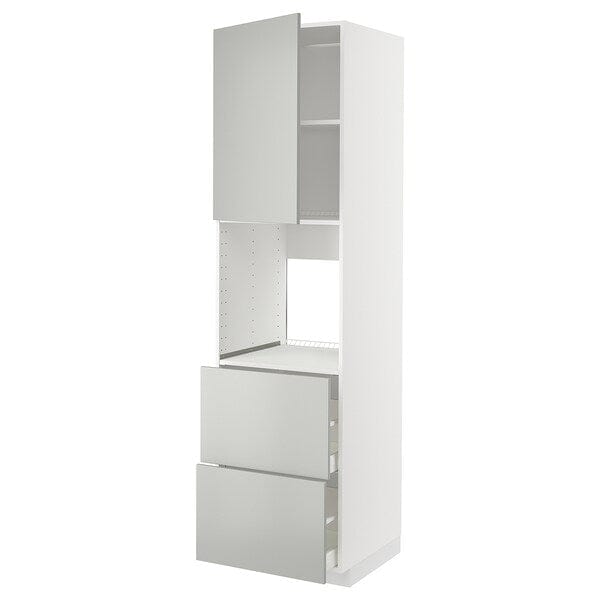 Ikea METOD / MAXIMERA - Hi cab f ov w dr/2 frnts/2 hi drwrs, white/Havstorp light grey, 60x60x220 cm