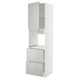 METOD / MAXIMERA hi cab f ov w dr/2 frnts/2 hi drwrs, white/Havstorp light grey, 60x60x220 cm