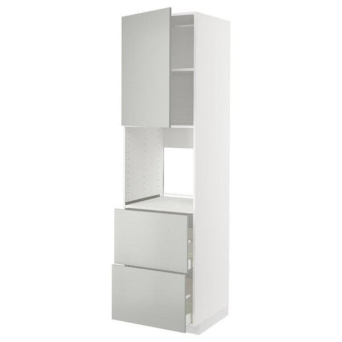 METOD / MAXIMERA - METOD / MAXIMERA Hi cab f ov w dr/2 frnts/2 hi drwrs, white/Havstorp light grey, 60x60x220 cm