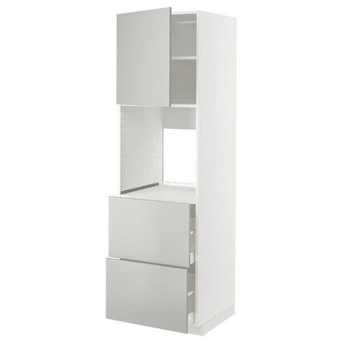 METOD / MAXIMERA - METOD / MAXIMERA Hi cab f ov w dr/2 frnts/2 hi drwrs, white/Havstorp light grey, 60x60x200 cm