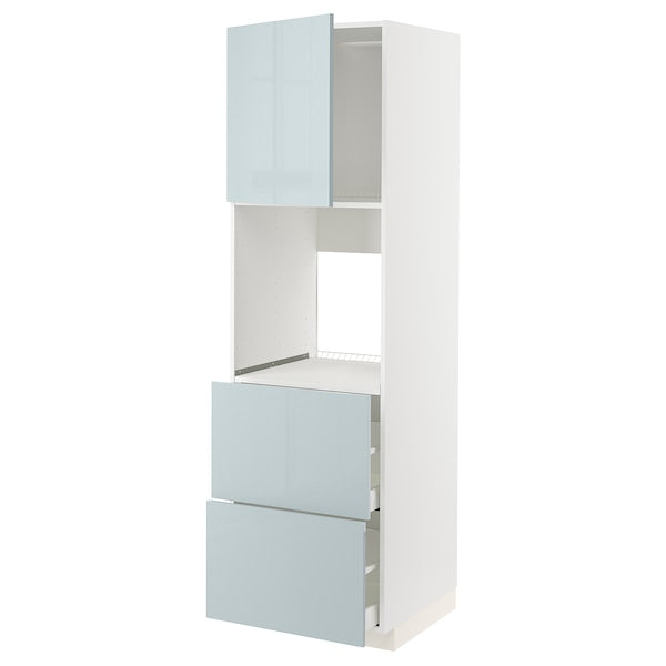 METOD / MAXIMERA - Hi cab f ov w dr/2 frnts/2 hi drwrs, white/Kallarp light grey-blue, 60x60x200 cm