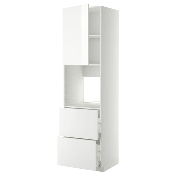 METOD / MAXIMERA hi cab f ov w dr/2 frnts/2 hi drwrs, white/Ringhult white, 60x60x220 cm
