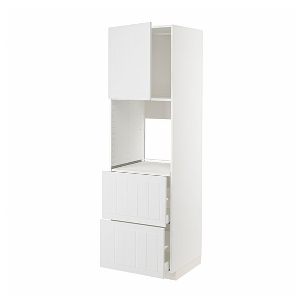 METOD / MAXIMERA hi cab f ov w dr/2 frnts/2 hi drwrs, white/Stensund white, 60x60x200 cm