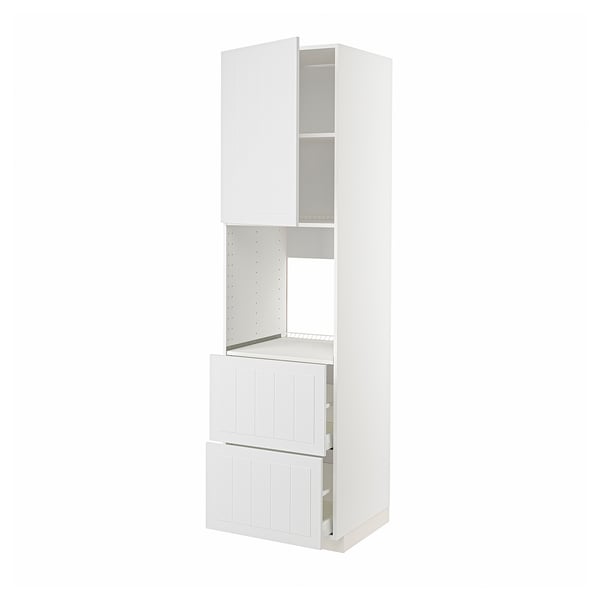 METOD / MAXIMERA - METOD / MAXIMERA Hi cab f ov w dr/2 frnts/2 hi drwrs, white/Stensund white, 60x60x220 cm