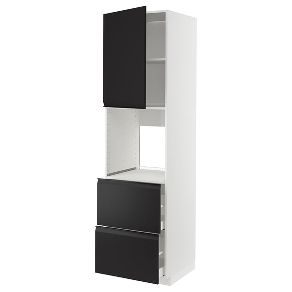 METOD / MAXIMERA hi cab f ov w dr/2 frnts/2 hi drwrs, white/Upplöv matt anthracite, 60x60x220 cm