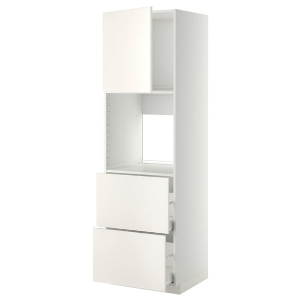 METOD / MAXIMERA - METOD / MAXIMERA Hi cab f ov w dr/2 frnts/2 hi drwrs, white/Veddinge white, 60x60x200 cm