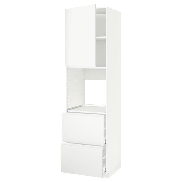 METOD / MAXIMERA hi cab f ov w dr/2 frnts/2 hi drwrs, white/Voxtorp matt white, 60x60x220 cm
