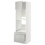 METOD / MAXIMERA hi cab f ov/combi ov w dr/2 drwrs, white/Havstorp light grey, 60x60x200 cm