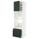 METOD / MAXIMERA hi cab f ov/combi ov w dr/2 drwrs, white/Havstorp deep green, 60x60x220 cm