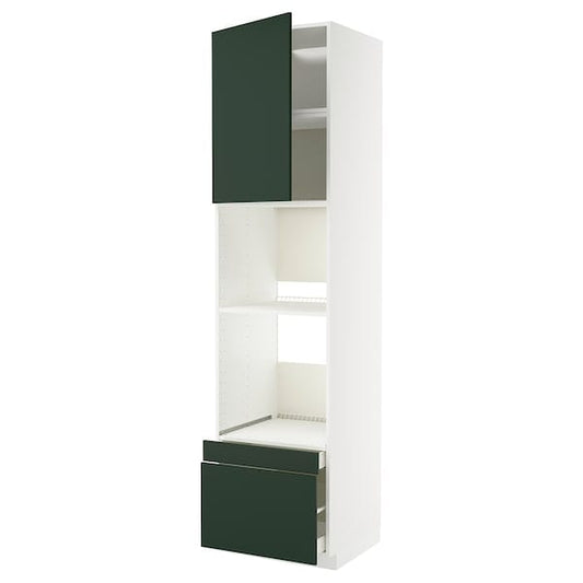 Ikea METOD / MAXIMERA - Hi cab f ov/combi ov w dr/2 drwrs, white/Havstorp deep green, 60x60x240 cm