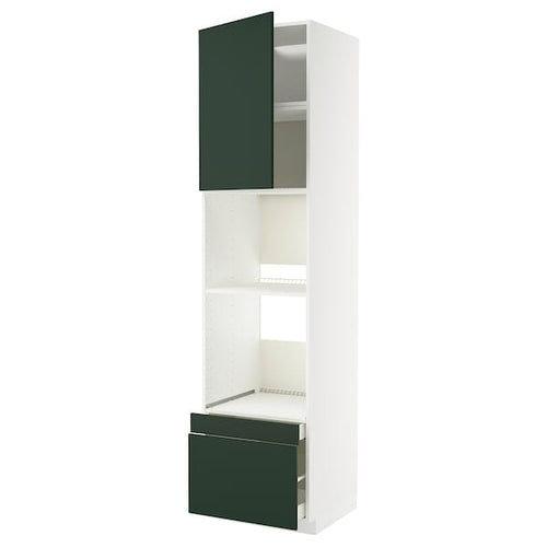 METOD / MAXIMERA hi cab f ov/combi ov w dr/2 drwrs, white/Havstorp deep green, 60x60x240 cm