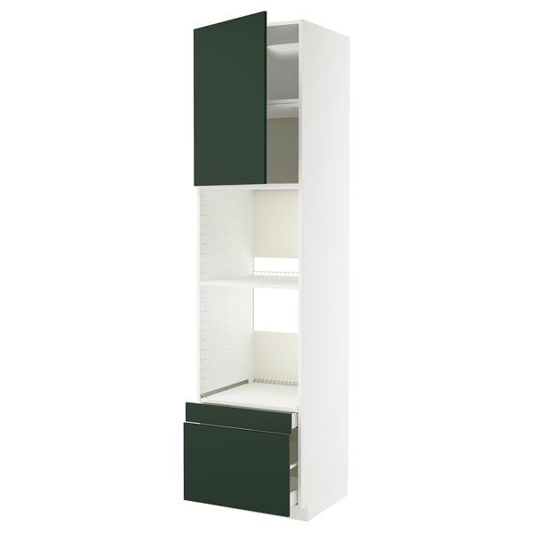 METOD / MAXIMERA - METOD / MAXIMERA Hi cab f ov/combi ov w dr/2 drwrs, white/Havstorp deep green, 60x60x240 cm