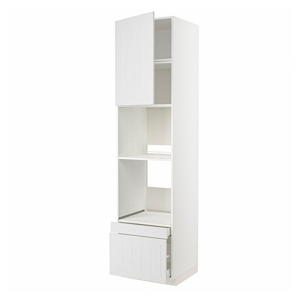 METOD / MAXIMERA hi cab f ov/combi ov w dr/2 drwrs, white/Stensund white, 60x60x240 cm