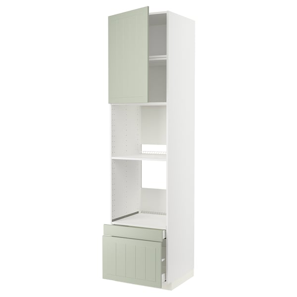 METOD / MAXIMERA - METOD / MAXIMERA Hi cab f ov/combi ov w dr/2 drwrs, white/Stensund light green, 60x60x240 cm