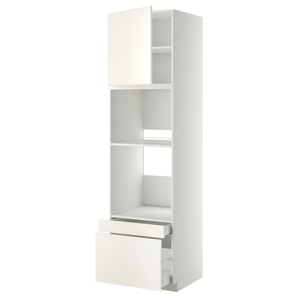 METOD / MAXIMERA - METOD / MAXIMERA Hi cab f ov/combi ov w dr/2 drwrs, white/Veddinge white, 60x60x220 cm